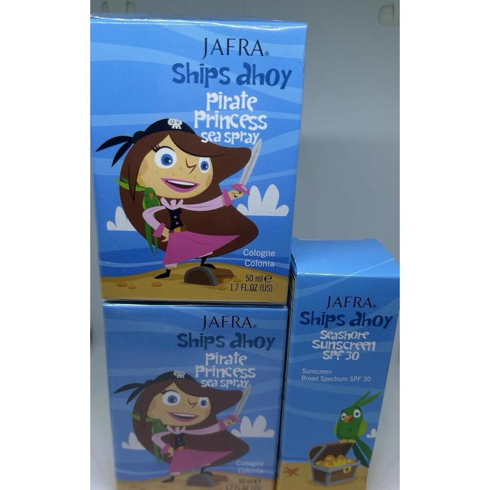Set Of 2 JAFRA Ships Ahoy  Princess Cologne For Girls 1.7 OZ & Free Sunscreen.